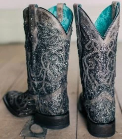 Women's Corral Glitter Inlay Square Toe Boot #C3484 -Western Boots C3484 3