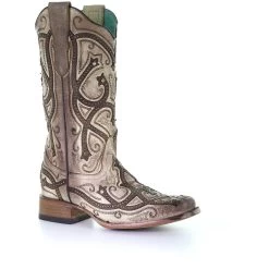 Women's Corral Leather Handcrafted Brown Boot #E1599-C