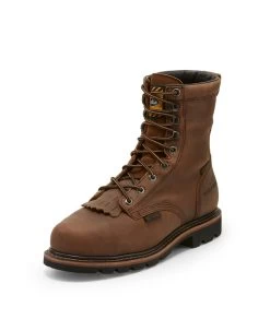 Men's Justin Waterproof Composite Toe Pulley Work Boot #WK630
